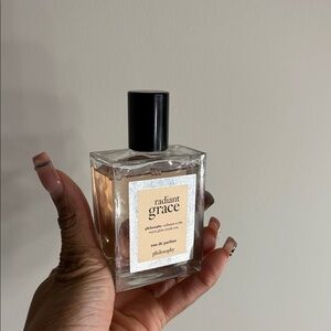 Philosophy Radiant Grace Perfume Bottle — Peach Liquid, Black Cap